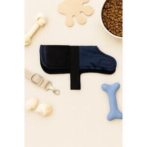 NWT Soft Blue / Black Fleece Dog Blanket / Coat Sz XS